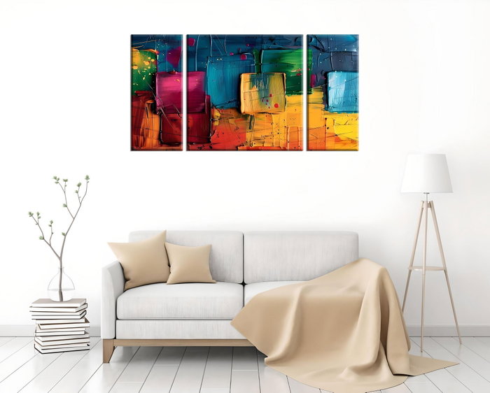 Wallity MXC08 Set de 3 Pinturas Decorativas en Lienzo Multicolor